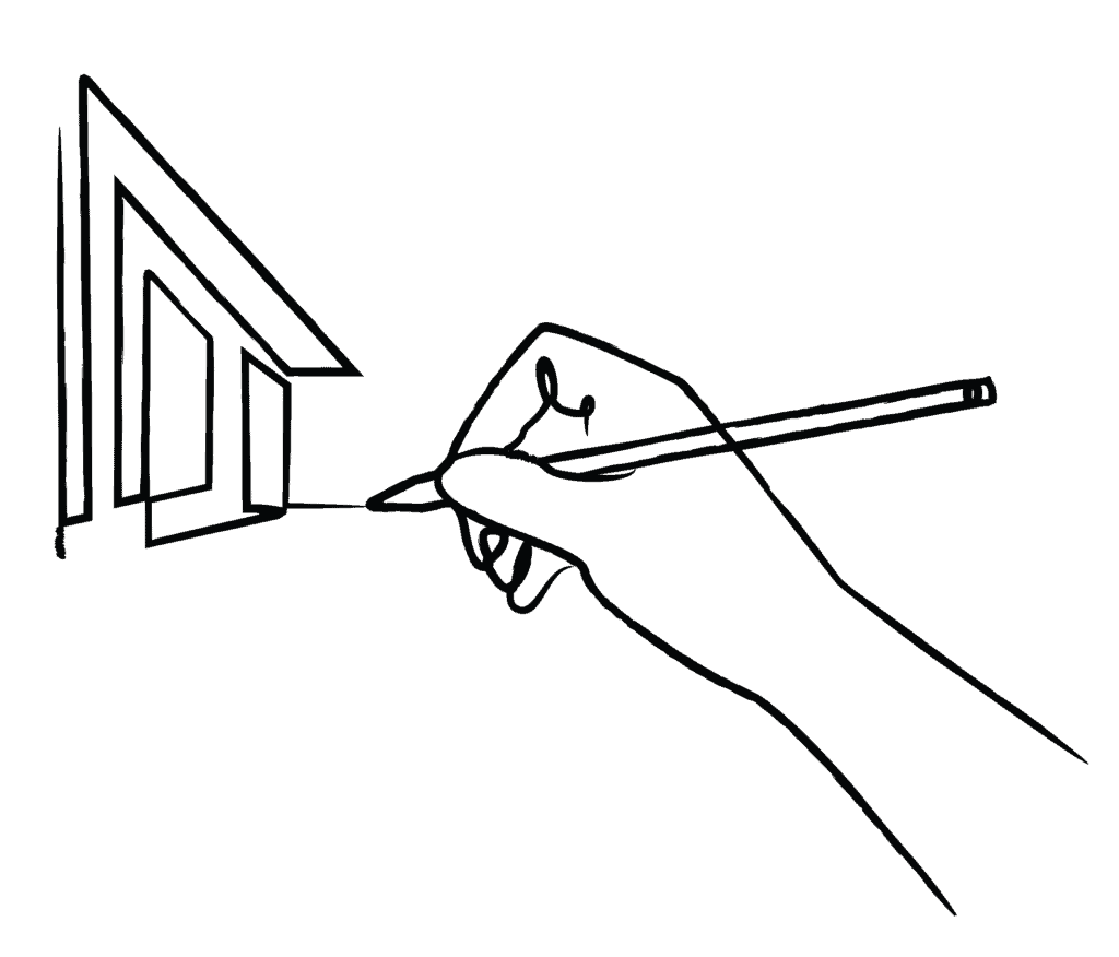Travois Lineart Drawing Black