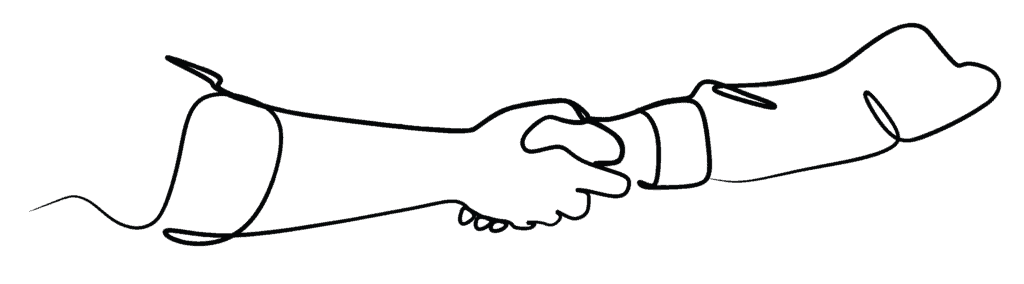 Travois Lineart Handshake Black
