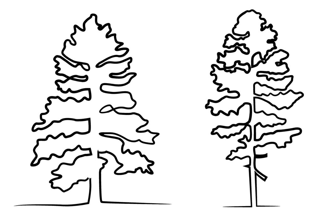 Travois Lineart Trees Black