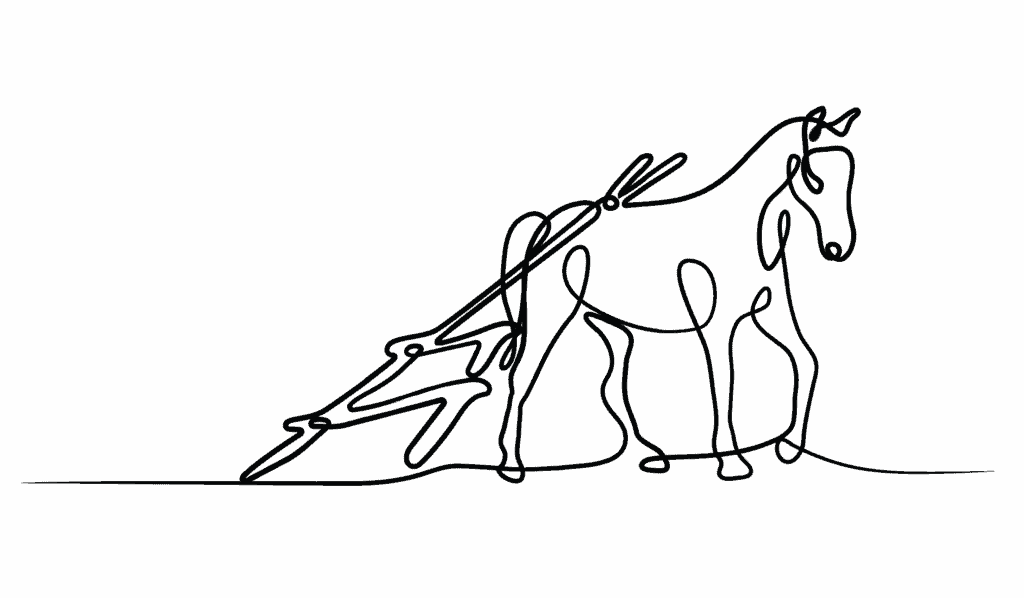 Travois Lineart Travois Horse